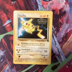 1999 Pokemon TCG Pikachu #4 Black Star Promo WB Kids Movie Version MP - Image 1