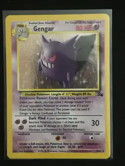 Pokemon Fossil Gengar 5/62 Holo Rare Unlimited 1999 WOTC Keiji Kinebuchi Vintage - Image 3