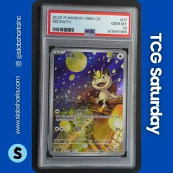 2025 POKEMON S. CHINESES GEM PACK VOL.3 #0207/07 MEOWTH TRIPLE RARE PSA 10 - Image 1
