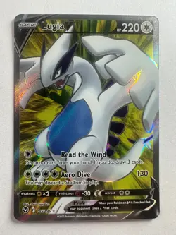 Lugia V 185/195 Ultra Rare Silver Tempest Pokemon Near Mint - Image 1