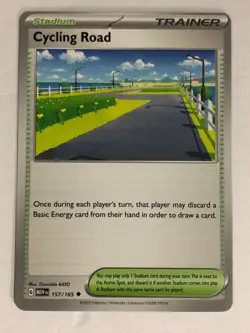 Pokemon TCG 151 Miscut Error Cycling Road 157/165 Near Mint - Image 1