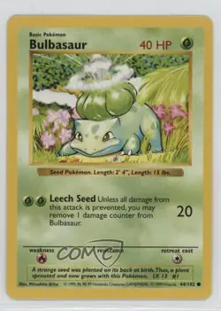 Bulbasaur Shadowless Pokemon Base Set #44 1999 - Image 1