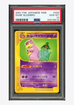 Pokemon PSA 10 Dark Slowbro U 2001 028/048 WEB Japanese - Image 1