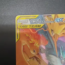 Pokemon TCG Moltres & Zapdos & Articuno GX Full Art Holo Ultra Rare 44/68 300 HP - Image 3