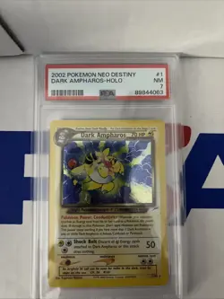 2002 POKEMON NEO DESTINY #1 DARK AMPHAROS-HOLO PSA 7 - Image 1