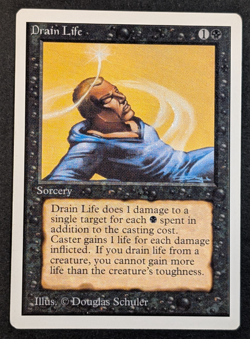 MTG - 1x Drain Life - Unlimited Edition - Played - Vintage - Magic The Gathering - Image 1
