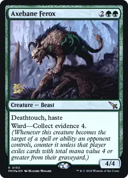 MTG Axebane Ferox [Murders at Karlov Manor Prerelease Promos] Foil Near Mint Mag - Image 1