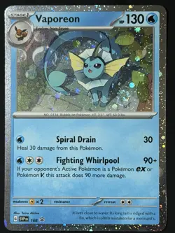 SWIRL Vaporeon 168 Promo Pokemon Card Scarlet Violet 🌀 Swirl Black Star NM - Image 1