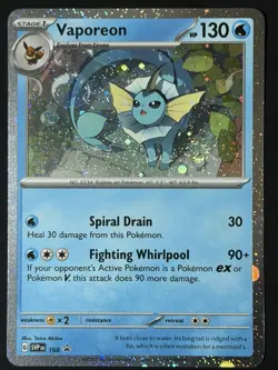 SWIRL Vaporeon 168 Promo Pokemon Card Scarlet Violet 🌀 Swirl Black Star NM - Image 2