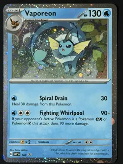 SWIRL Vaporeon 168 Promo Pokemon Card Scarlet Violet 🌀 Swirl Black Star NM - Image 3