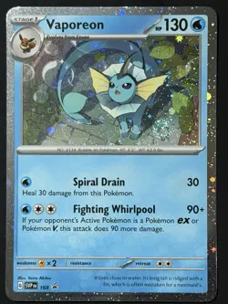 SWIRL Vaporeon 168 Promo Pokemon Card Scarlet Violet 🌀 Swirl Black Star NM - Image 4