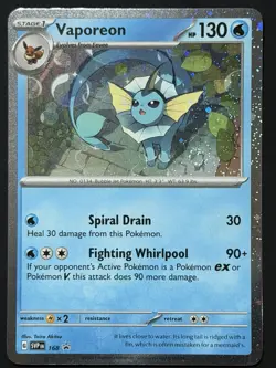SWIRL Vaporeon 168 Promo Pokemon Card Scarlet Violet 🌀 Swirl Black Star NM - Image 5