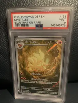 2023 Ninetales #199/197 S&V Obsidian Flames Illustration Rare Card PSA 9 - Image 1