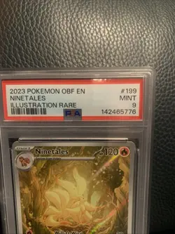 2023 Ninetales #199/197 S&V Obsidian Flames Illustration Rare Card PSA 9 - Image 2