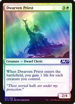 Dwarven Priest FOIL Core Set 2019 / M19 NM White Common MAGIC CARD ABUGames - Image 1