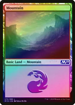 Mountain (275) FOIL Core Set 2019 / M19 NM Basic Land MAGIC MTG CARD ABUGames - Image 1