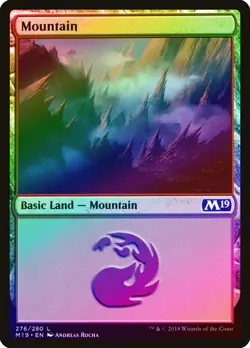 Mountain (276) FOIL Core Set 2019 / M19 NM Basic Land MAGIC MTG CARD ABUGames - Image 1