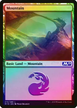 Mountain (273) FOIL Core Set 2019 / M19 NM Basic Land MAGIC MTG CARD ABUGames - Image 1