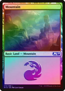 Mountain (274) FOIL Core Set 2019 / M19 NM Basic Land MAGIC MTG CARD ABUGames - Image 1