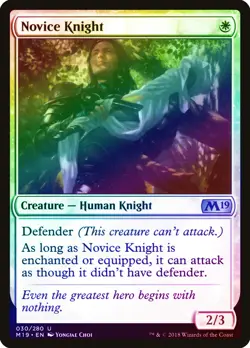 Novice Knight FOIL Core Set 2019 / M19 NM White Uncommon MAGIC CARD ABUGames - Image 1