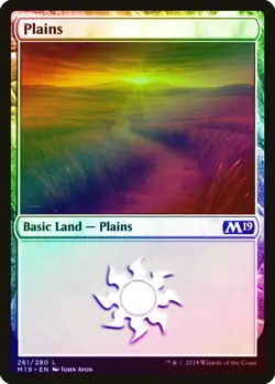 Plains (261) FOIL Core Set 2019 / M19 NM Basic Land MAGIC MTG CARD ABUGames - Image 1