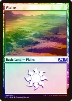 Plains (264) FOIL Core Set 2019 / M19 NM Basic Land MAGIC MTG CARD ABUGames - Image 1