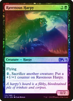 Ravenous Harpy FOIL Core Set 2019 / M19 NM Black Uncommon MAGIC CARD ABUGames - Image 1