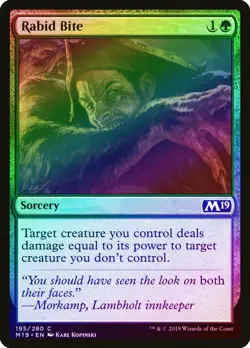Rabid Bite FOIL Core Set 2019 / M19 NM Green Common MAGIC MTG CARD ABUGames - Image 1
