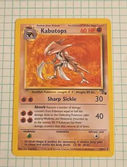 Pokemon TCG Card - Fossil Set Kabutops 24/62 - Non-holo - Vintage WOTC 1999 NM - Image 1