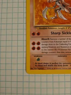 Pokemon TCG Card - Fossil Set Kabutops 24/62 - Non-holo - Vintage WOTC 1999 NM - Image 2