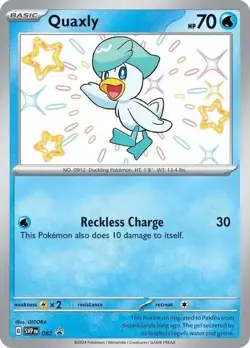 Pokemon TCG Shiny Quaxly 082 Black Star Promo Scarlet & Violet Promo Cards Holo - Image 1