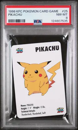 1998 KFC POKEMON CARD GAME #25 PIKACHU PSA 8 - Image 1