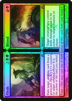 Flesh and Blood FOIL Dragon's Maze NM Black Green Red Rare MAGIC CARD ABUGames - Image 1