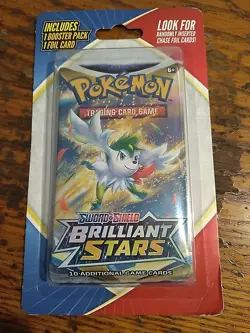 Pokemon TCG SWORD & SHIELD: BRILLIANT STARS Booster Pack w/Foil Card - Image 1