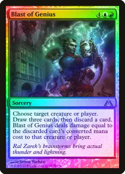 Blast of Genius FOIL Dragon's Maze NM Blue Red Uncommon MAGIC CARD ABUGames - Image 1