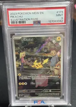 Pokemon Pikachu Card Illustration 173/165 SV Scarlet & Violet 151 Psa9 - Image 1