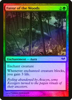 Favor of the Woods FOIL Dark Ascension NM Green Common MAGIC MTG CARD ABUGames - Image 1