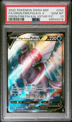 ORIGIN FORME PALKIA V 2022 POKEMON SWSH BSP #253 PSA 10 GEM MINT - Image 1