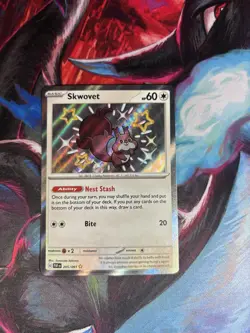 Skwovet 205/091 SV Paldean Fates Baby Shiny Rare Pokemon TCG Card NM - Image 1