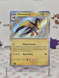 Kilowattrel 146/091 SV: Paldean Fates Holo Pokemon Card TCG Baby Shiny - Image 1