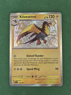 Kilowattrel 146/091 SV: Paldean Fates Holo Pokemon Card TCG Baby Shiny - Image 3
