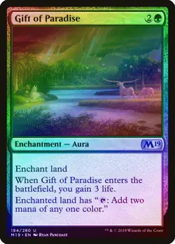 Gift of Paradise FOIL Core Set 2019 / M19 NM Green Uncommon MTG CARD ABUGames - Image 1