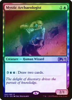 Mystic Archaeologist FOIL Core Set 2019 / M19 NM Blue Rare MAGIC CARD ABUGames - Image 1