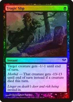 Tragic Slip FOIL Dark Ascension PLD Black Common MAGIC MTG CARD ABUGames - Image 1