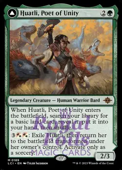 Huatli, Poet of Unity / Roar of the Fifth People 1x FOIL MTG LCI Mythic MINT grn - Image 1