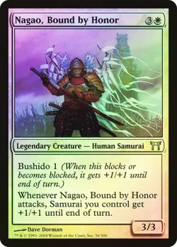 Champions of Kamigawa MTG Foil Nagao, Bound by Honor Magic - Image 1