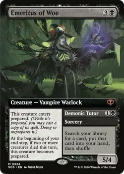 Emeritus of Woe - Extended Art Secrets of Strixhaven Magic mtg Light Play, x1 - Image 1
