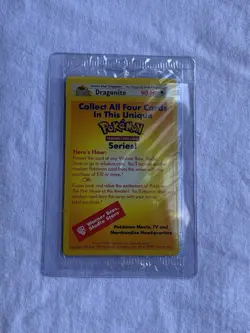 Dragonite Pokemon WB Gold Stamped 1999 First Movie Black Star Promo Sealed. - Image 4