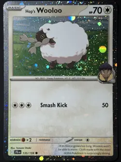 Pokemon Hop's Wooloo FART SWIRL 💫 Cosmos Holo 135/159 Pokemon TCG - Image 1