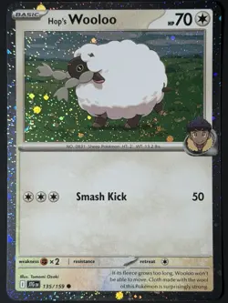 Pokemon Hop's Wooloo FART SWIRL 💫 Cosmos Holo 135/159 Pokemon TCG - Image 2